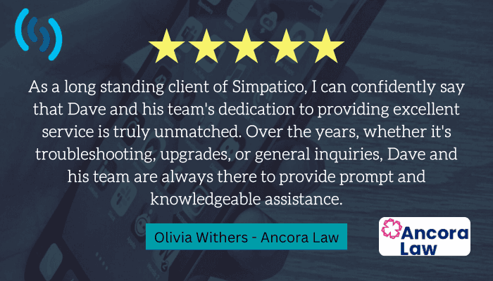 5 Star Review from Ancora Law