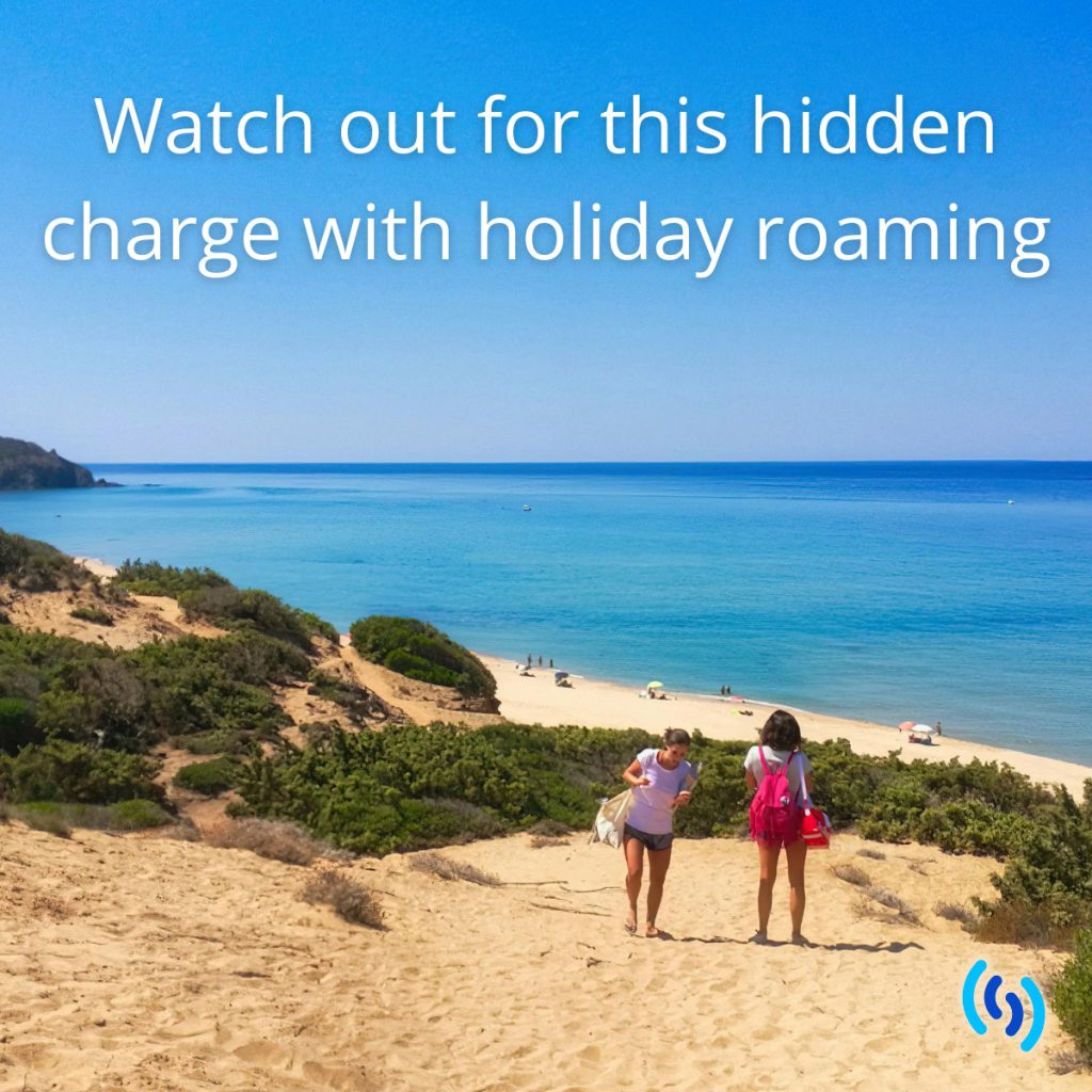 A picture to highlight the potential cost of hidden mobile phone charges when roaming on holiday.